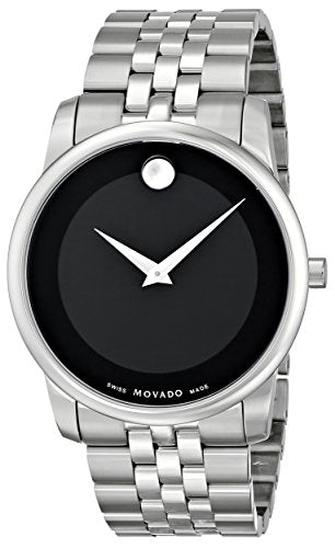 Movado Museum Classic Black Dial Silver Steel Strap Watch For Men - 606504 Buy Now By Movado