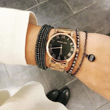 Michael Kors Noire Black Dial Rose Gold Steel Strap Watch for Women - MK3585 Buy Now By Michael Kors