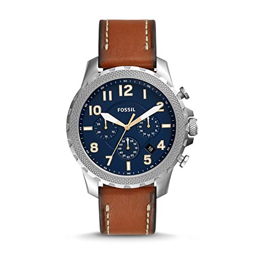 Fossil Bowman Chronograph Blue Dial Brown Leather Strap Watch for Men - FS5602 Buy Now By Fossil