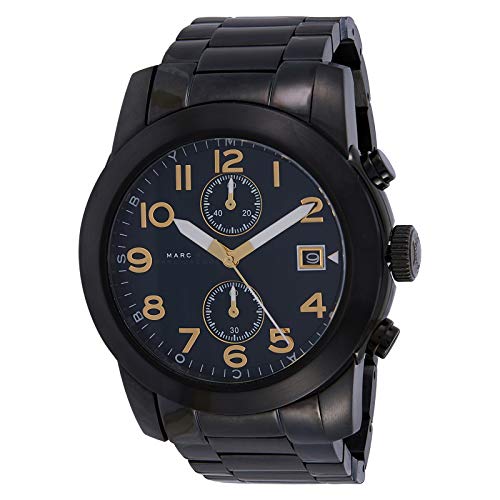 Marc Jacobs Larry Chronograph Black Dial Black Steel Strap Watch for Men - MBM8606 Buy Now By Marc Jacobs