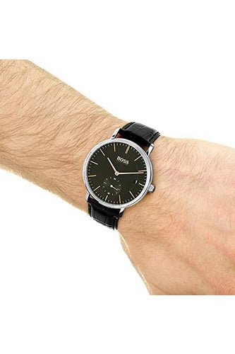 Hugo Boss Corporal Black Dial Black Leather Strap Watch for Men - 1513638 Buy Now By Hugo Boss