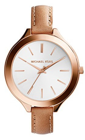 Michael Kors Runway Slim Quartz White Dial Beige Leather Strap Watch For Women - MK2284 Buy Now By Michael Kors