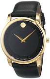 Movado Museum Black Dial Black Leather Strap Watch For Men - 606876 Buy Now By Movado