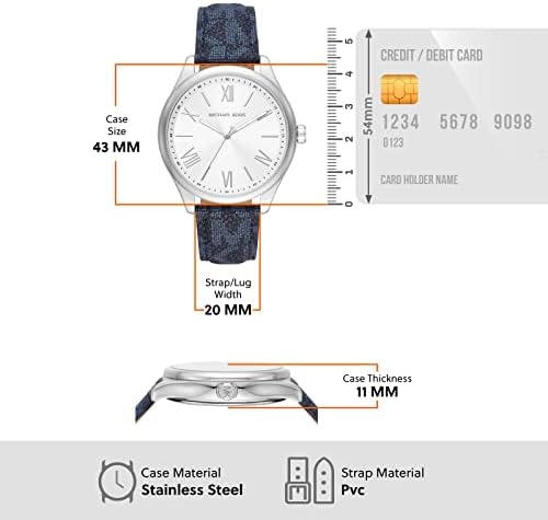 Michael Kors Benning Three Hand Silver Dial Blue Leather Strap Watch For Men - MK8930 Buy Now By Michael Kors