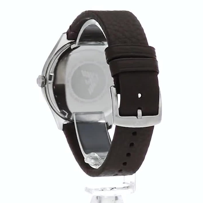 Emporio Armani Dress Quartz White Dial Brown Leather Strap Watch For Men - AR1999 Buy Now By Emporio Armani