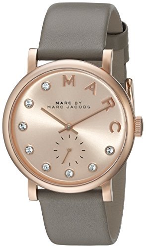 Marc Jacobs Baker Rose Gold Dial Grey Leather Strap Watch for Women - MBM1400 Buy Now By Marc Jacobs