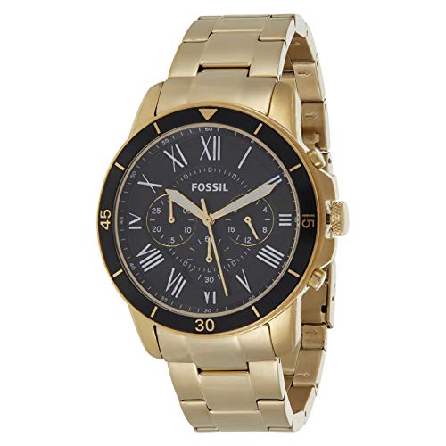 Fossil Inscription Automatic Black Dial Gold Steel Strap Watch for Men - FS5267 Buy Now By Fossil