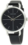Calvin Klein Even Black Dial Black Leather Strap Watch for Women - K7B231CZ Buy Now By Calvin Klein