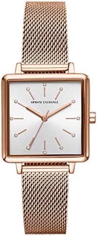 Armani Exchange Lola Quartz Silver Dial Rose Gold Mesh Strap Watch For Women - AX5802 Buy Now By Armani Exchange
