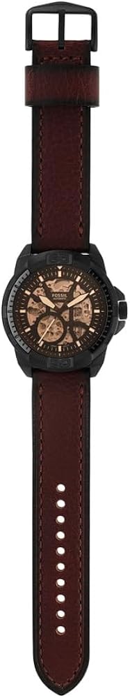 Fossil Bronson Automatic Skeleton Black Dial Brown Leather Strap Watch for Men - ME3219 Buy Now By Fossil