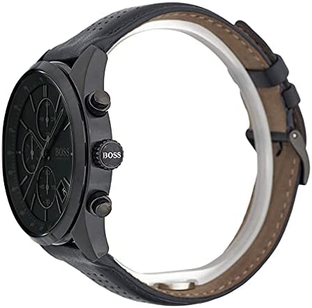 Hugo Boss Grand Prix Black Dial Black Leather Strap Watch for Men - 1513474 Buy Now By Hugo Boss