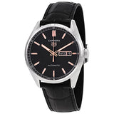 Tag Heuer Carrera Day Date Black Dial Black Leather Strap Watch for Men - WBN2013.FC6503 Buy Now By Tag Heuer