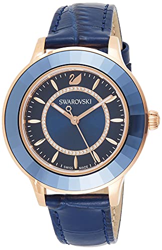 Swarovski Octea Lux Blue Dial Blue Leather Strap Watch for Women - 5414413 Buy Now By Swarovski