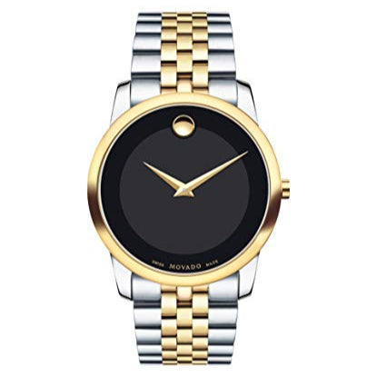 Movado Museum Classic Black Dial Two Tone Steel Strap Watch For Men - 606899 Buy Now By Movado