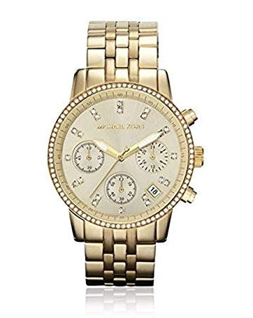 Michael Kors Runway Chronograph Gold Dial Gold Steel Strap Watch For Women - MK5698 Buy Now By Michael Kors