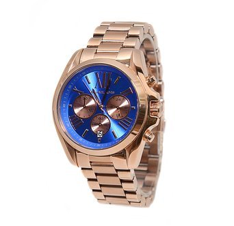 Michael Kors Bradshaw Quartz Blue Dial Rose Gold Steel Strap Watch For Women - MK5951 Buy Now By Michael Kors