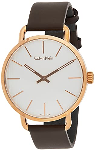 Calvin Klein Even Silver Dial Brown Leather Strap Watch for Men - K7B216G6 Buy Now By Calvin Klein