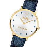 Coach Slim Easton Silver Dial Blue Leather Strap Watch for Women - 14502687 Buy Now By Coach