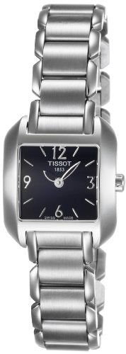 Tissot T Wave Black Dial Silver Steel Strap Watch for Women - T02.1.285.52 Buy Now By Tissot