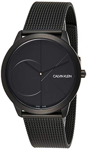 Calvin Klein Minimal Black Dial Black Mesh Bracelet Watch for Men - K3M514B1 Buy Now By Calvin Klein