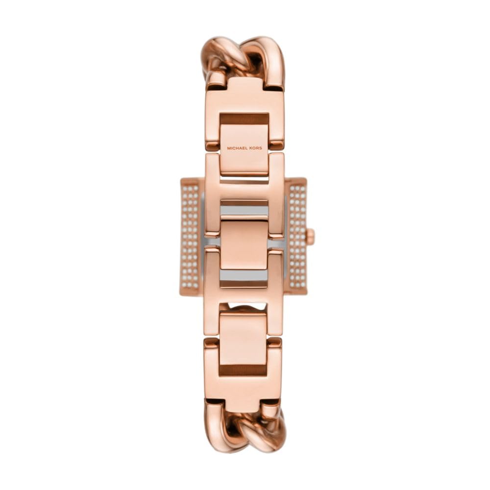Michael Kors Chain Lock Three-Hand Rose Gold Dial Rose Gold Steel Strap Watch for Women - MK4827 Buy Now By Michael Kors