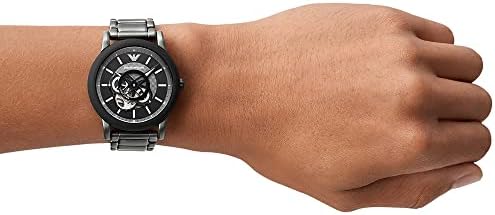 Emporio Armani Meccanico Automatic Black Dial Black Steel Strap Watch For Men - AR60010 Buy Now By Emporio Armani