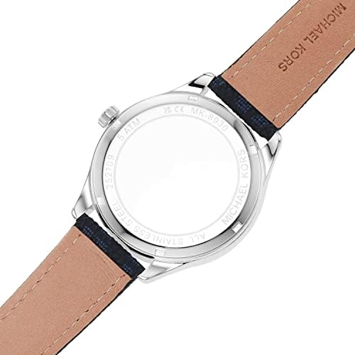 Michael Kors Benning Three Hand Silver Dial Blue Leather Strap Watch For Men - MK8930 Buy Now By Michael Kors