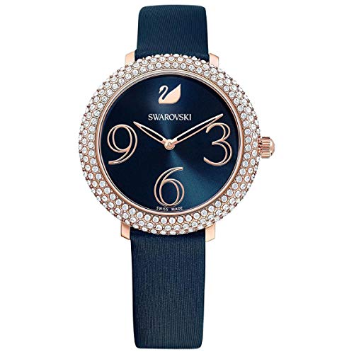 Swarovski Crystal Frost Blue Dial Blue Leather Strap Watch for Women - 5484061 Buy Now By Swarovski