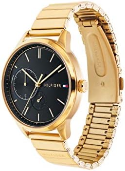 Tommy Hilfiger Brooke Black Dial Gold Steel Strap Watch for Women - 1782019 Buy Now By Tommy Hilfiger