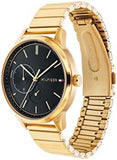 Tommy Hilfiger Brooke Black Dial Gold Steel Strap Watch for Women - 1782019 Buy Now By Tommy Hilfiger