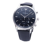 Emporio Armani Lambda Chronograph Blue Dial Blue Leather Strap Watch For Men - AR11018 Buy Now By Emporio Armani