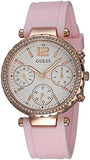 Guess Solstice Diamonds White Dial Pink Rubber Strap Watch For Women - GW0113L4 Buy Now By Guess