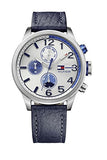 Tommy Hilfiger Jackson Silver Dial Black Leather Strap Watch for Men - 1791240 Buy Now By Tommy Hilfiger