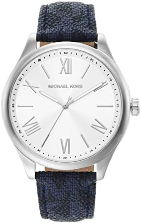 Michael Kors Benning Three Hand Silver Dial Blue Leather Strap Watch For Men - MK8930 Buy Now By Michael Kors