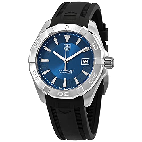 Tag Heuer Aquaracer Quartz Blue Dial Black Rubber Strap Watch for Men - WAY1112.FT8021 Buy Now By Tag Heuer