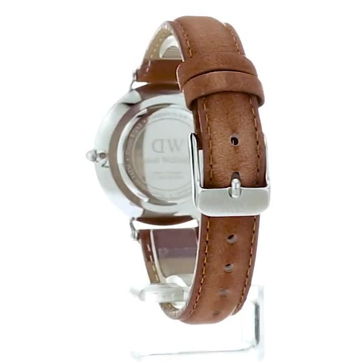 Daniel Wellington Petite Sterling Black Dial Brown Leather Strap Watch For Women - DW00100178 Buy Now By Daniel Wellington