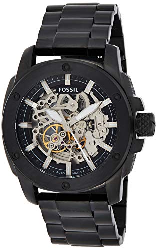 Fossil Modern Machine Automatic Silver Dial Black Steel Strap Watch for Men - ME3080 Buy Now By Fossil