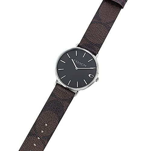 Coach Charles Black Dial Brown Leather Strap Watch for Women - 14602156 Buy Now By Coach