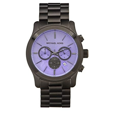 Michael Kors Runway Chronograph Purple Dial Black Steel Strap Watch For Women - MK5954 Buy Now By Michael Kors