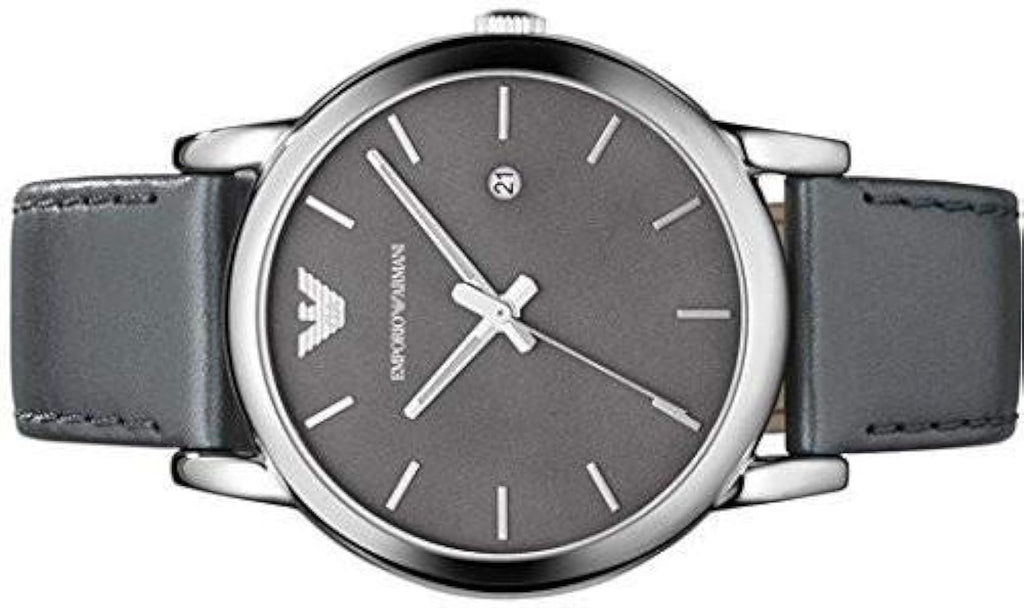 Emporio Armani Classic Quartz Grey Dial Grey Leather Strap Watch For Men - AR1730 Buy Now By Emporio Armani
