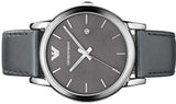 Emporio Armani Classic Quartz Grey Dial Grey Leather Strap Watch For Men - AR1730 Buy Now By Emporio Armani