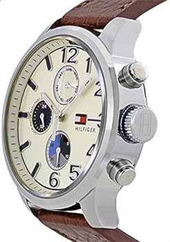 Tommy Hilfiger Jackson Multi-Function Silver Dial Brown Leather Strap Watch for Men - 1791239 Buy Now By Tommy Hilfiger
