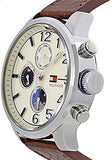 Tommy Hilfiger Jackson Multi-Function Silver Dial Brown Leather Strap Watch for Men - 1791239 Buy Now By Tommy Hilfiger