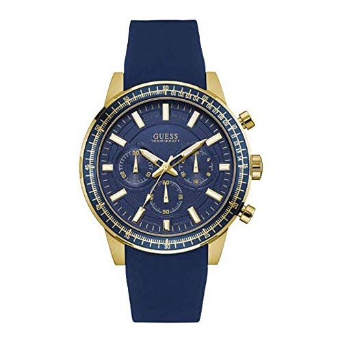 Guess Fuel Chronograph Blue Dial Blue Rubber Strap Watch for Men - W0802G2 Buy Now By Guess