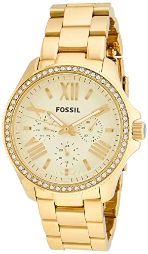 Fossil Cecile Chronograph Gold Dial Gold Steel Strap Watch for Women - AM4482 Buy Now By Fossil