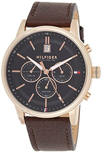 Tommy Hilfiger Multi Function Chronograph Black Dial Brown Leather Strap Watch for Men - 1791631 Buy Now By Tommy Hilfiger