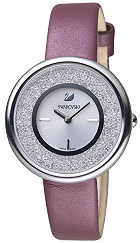Swarovski Crystalline Silver Dial Purple Leather Strap Watch for Women - 5295355 Buy Now By Swarovski