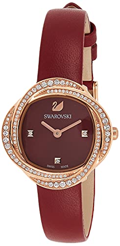 Swarovski Crystal Flower Red Dial Red Leather Strap Watch for Women - 5552780 Buy Now By Swarovski
