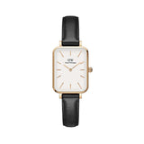 Daniel Wellington Quadro White Dial Black Leather Strap Watch For Women - DW00100450 Buy Now By Daniel Wellington