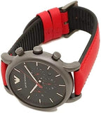 Emporio Armani Luigi Chronograph Black Dial Red Leather Strap Watch For Men - AR1971 Buy Now By Emporio Armani